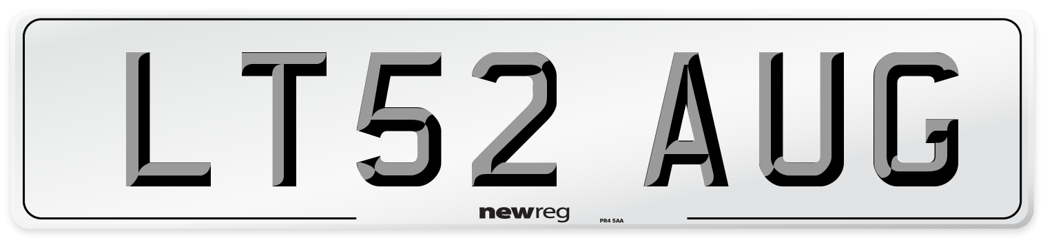 LT52 AUG Number Plate from New Reg